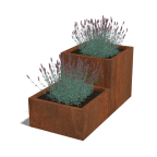 Corten steel tiered planters