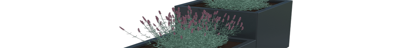 Powder-coated steel tiered planters Powder-coated steel tiered planters