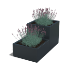 Powder-coated steel tiered planters