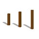 Corten steel garden fencing poles