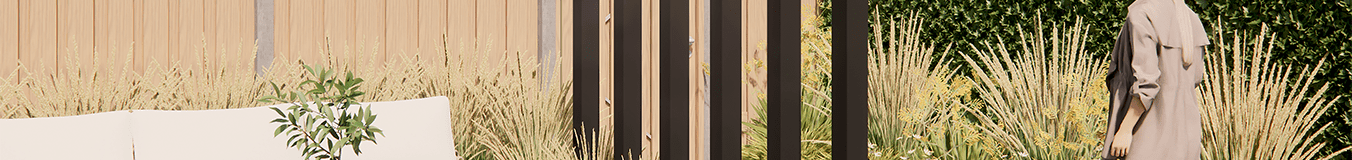 Powder coated steel garden fencing poles