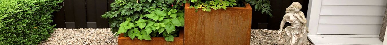 Corten steel tiered planters
