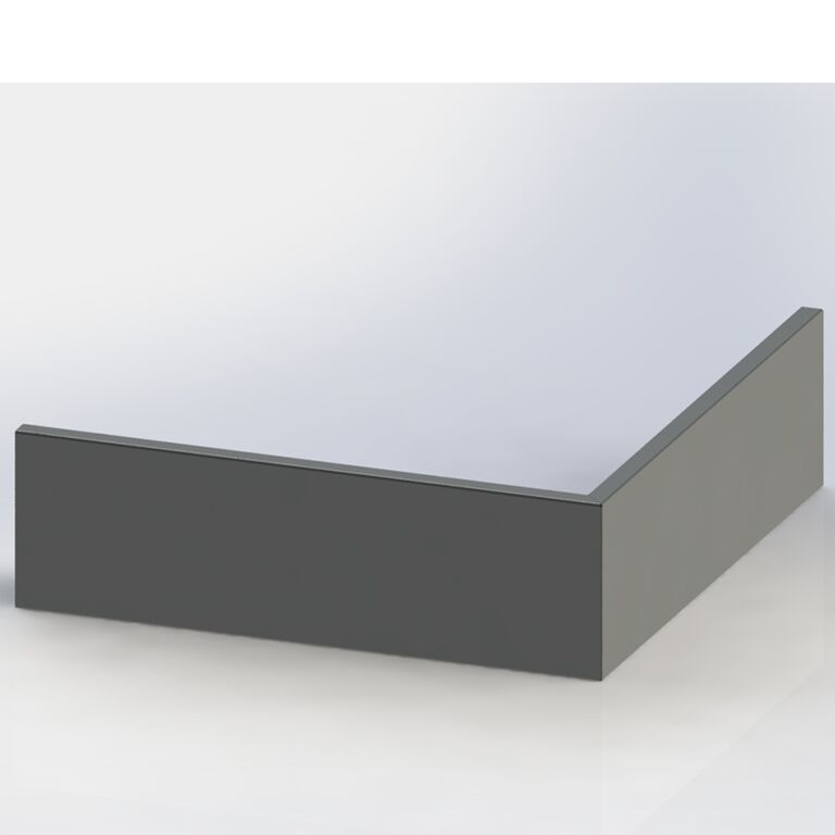 Powder coated steel retaining wall outside corner 100 x 100 cm (height 40 cm)