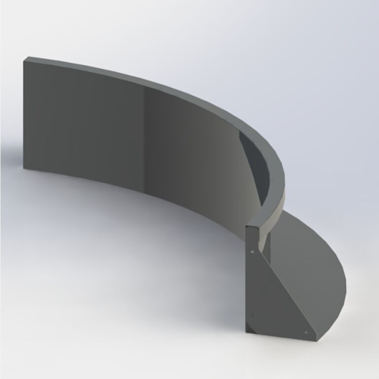 Powder coated steel retaining wall inside curve 150 x 150 cm (height 60 cm)