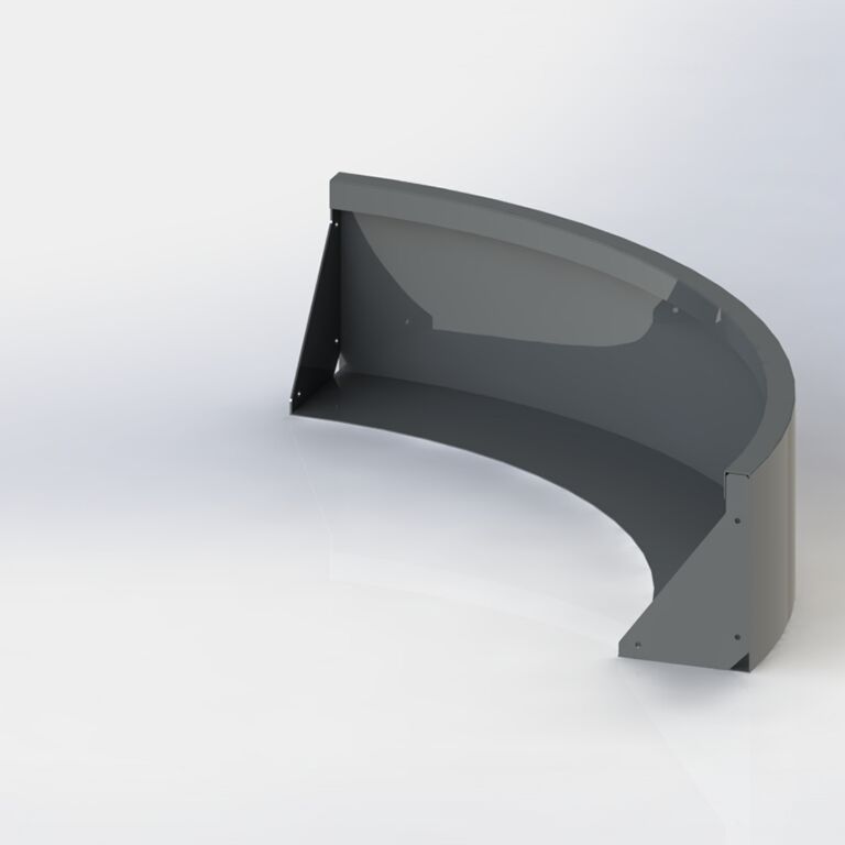 Powder coated steel retaining wall outside curve 100 x 100 cm (height 30 cm)