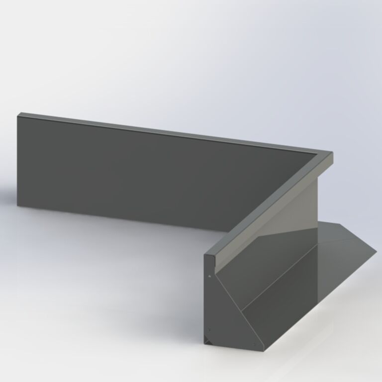 Powder coated steel retaining wall inside corner 100 x 100 cm (height 60 cm)