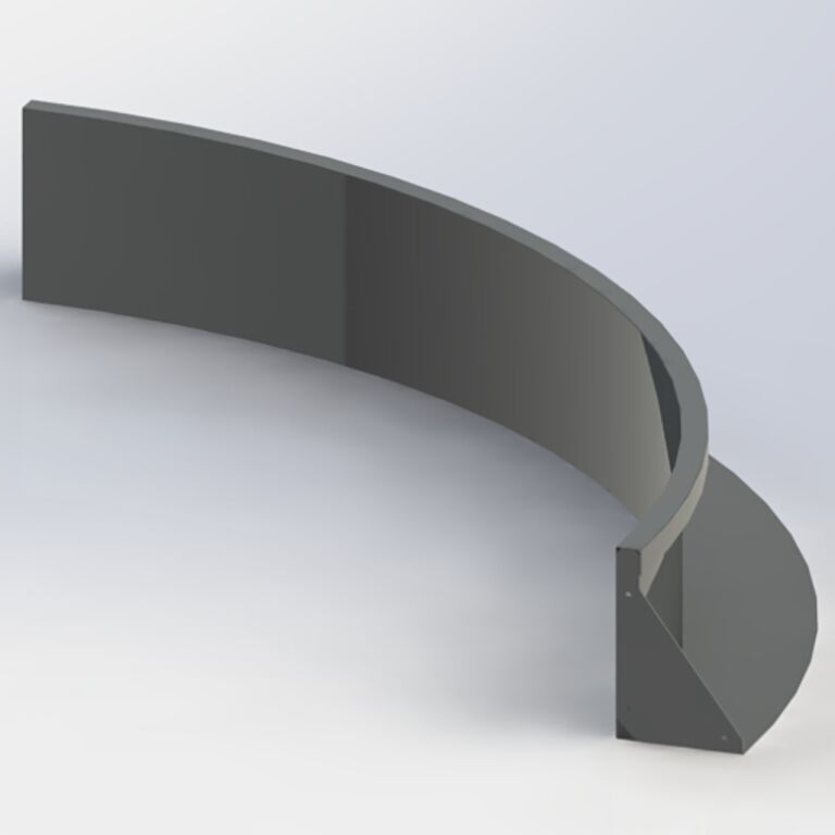 Powder coated steel retaining wall inside curve 150 x 150 cm (height 30 cm)
