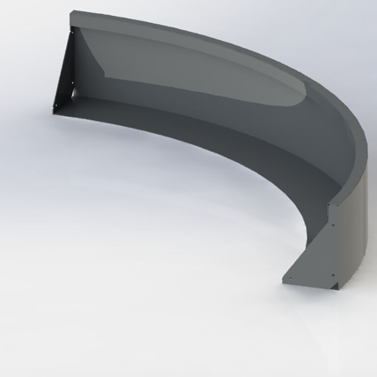 Powder coated steel retaining wall outside curve 150 x 150 cm (height 60 cm)
