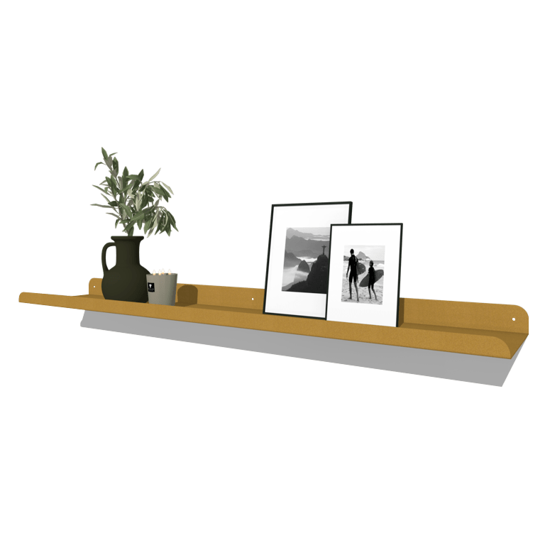 Powder coated steel wall shelve U-shape 120 x 20 cm
