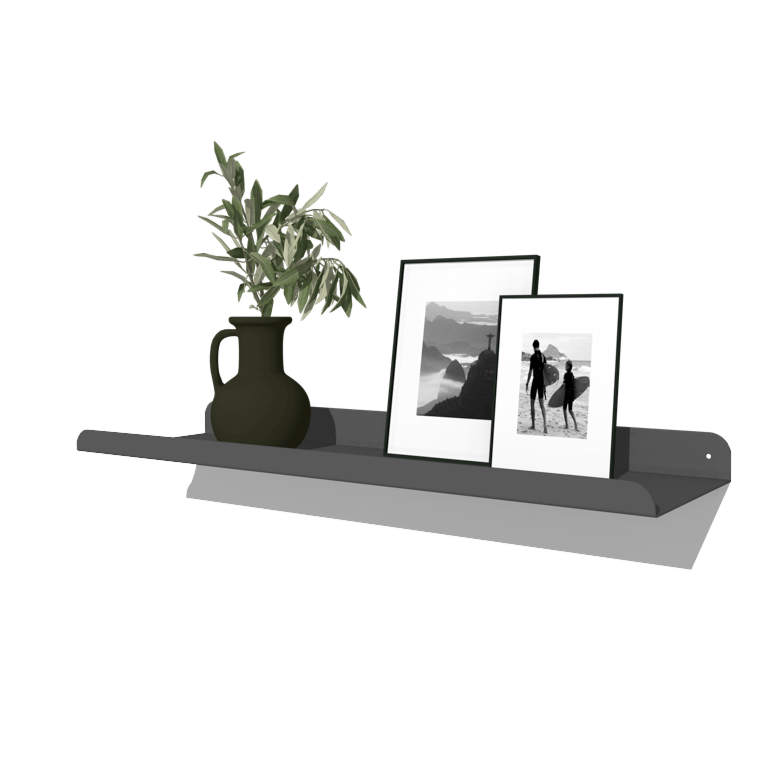 Powder coated steel wall shelve U-shape 80 x 20 cm
