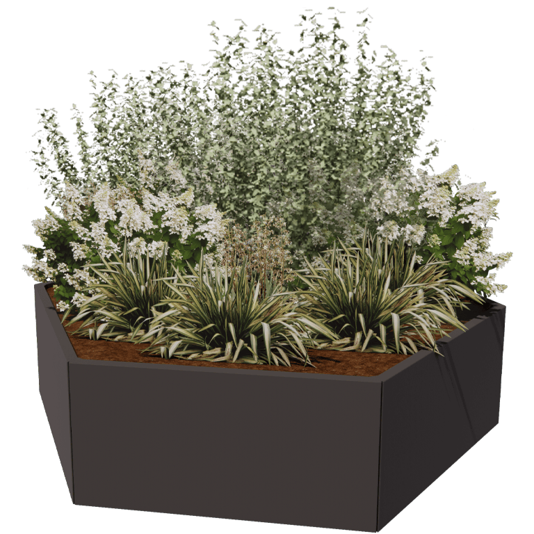 Powder coated steel planter Denver 100