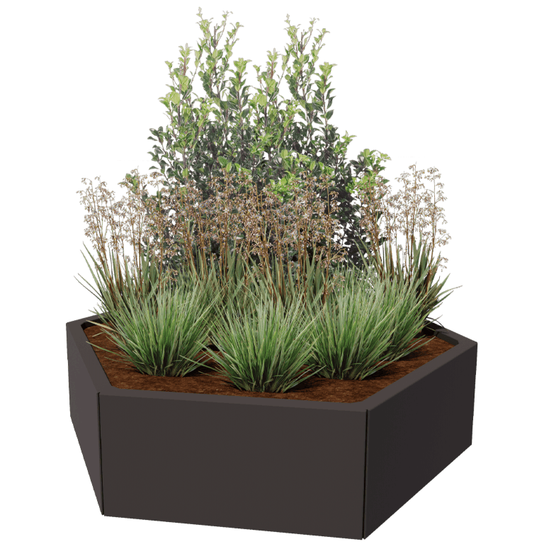 Powder coated steel planter Denver 60