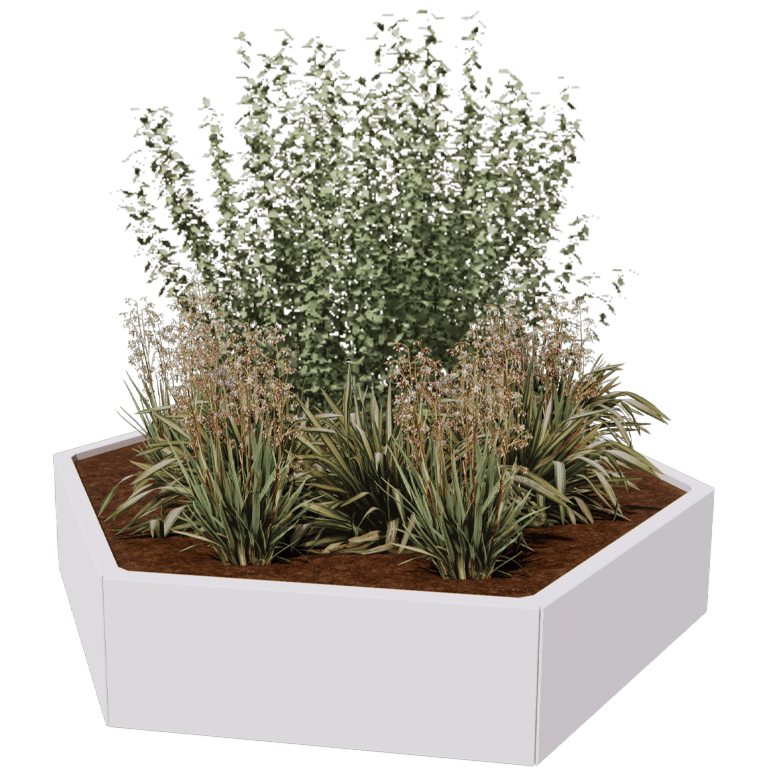 Powder coated steel planter Denver 80