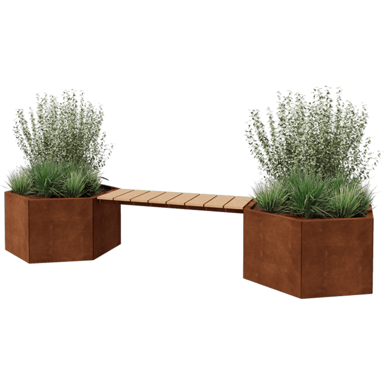 Corten steel planter with bench Vegas Denver