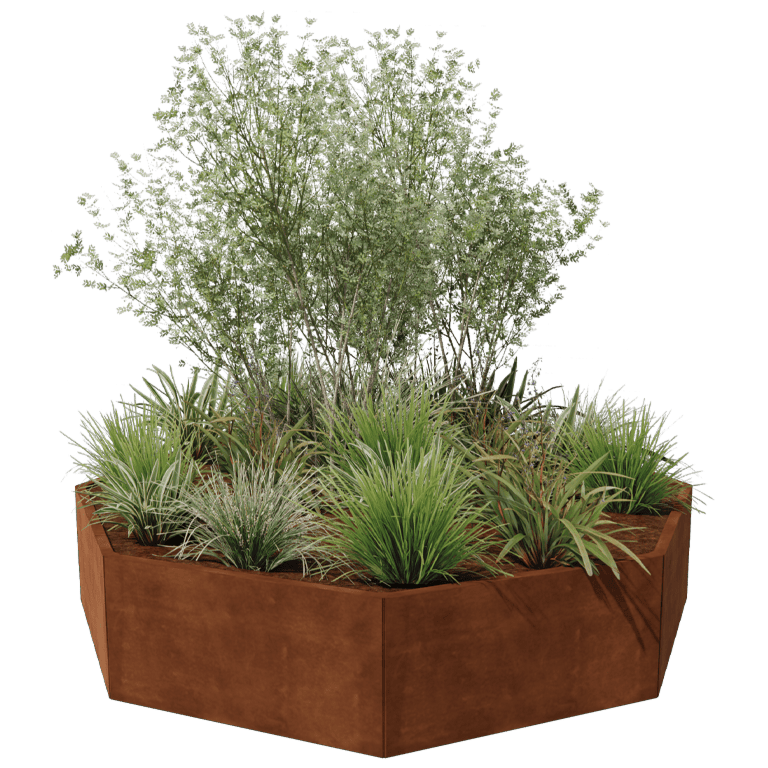 Corten steel planter Chicago 100