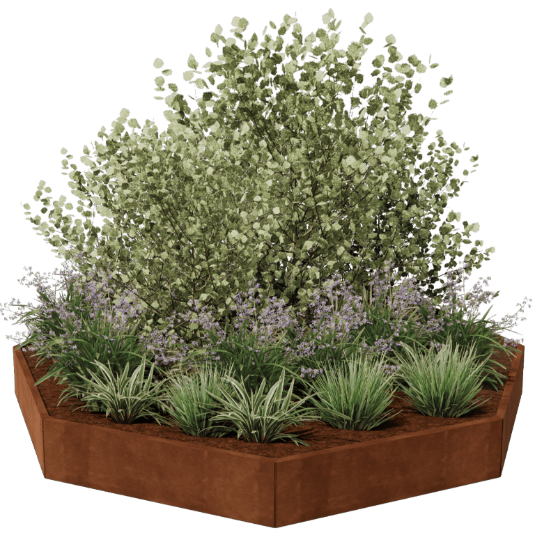 Corten steel planter Chicago 120
