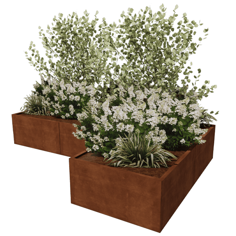 Corten steel planter Kansas 100