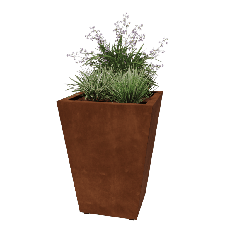Corten steel welded planters Cone 60 x 60 x 80 cm