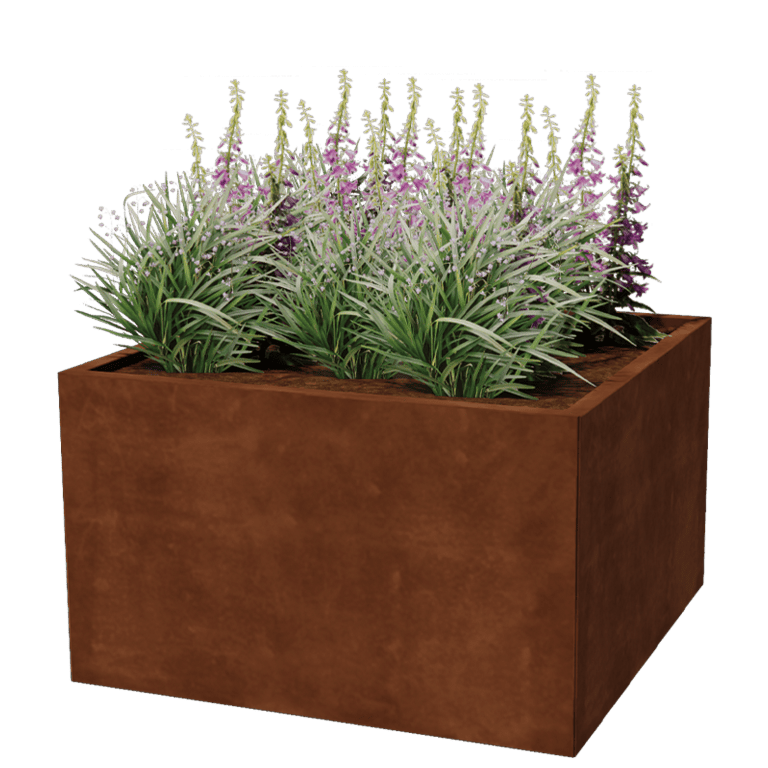 Corten steel planter Miami 100 x 100 cm
