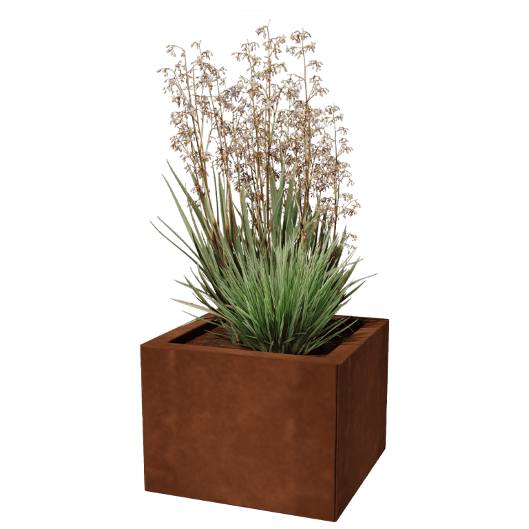 Corten steel planter Miami 40 x 40 cm