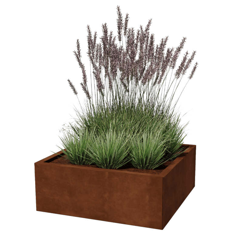 Corten steel planter Miami 80 x 80 cm