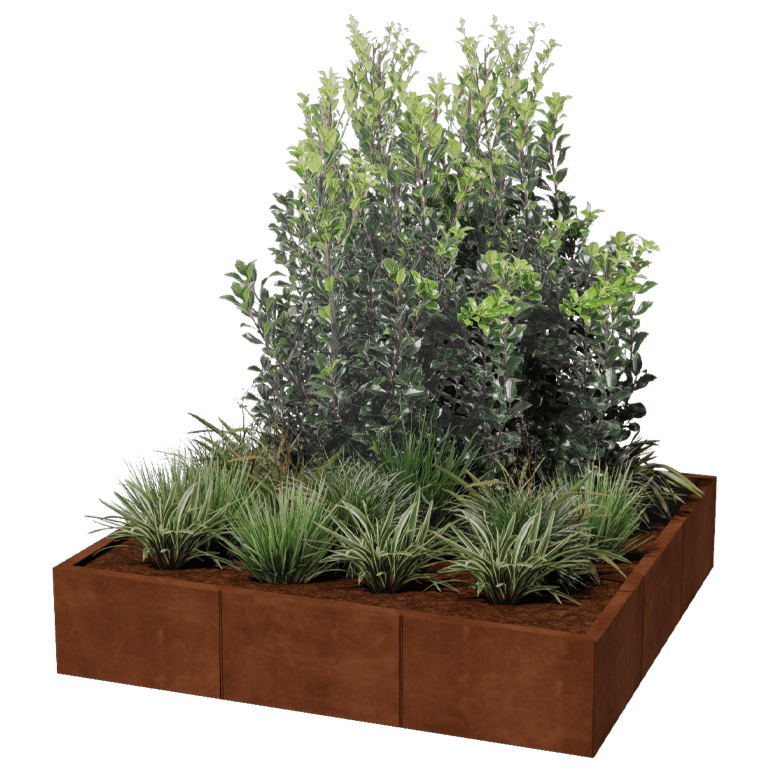 Corten steel planter Miami xxl 150 x 150 cm