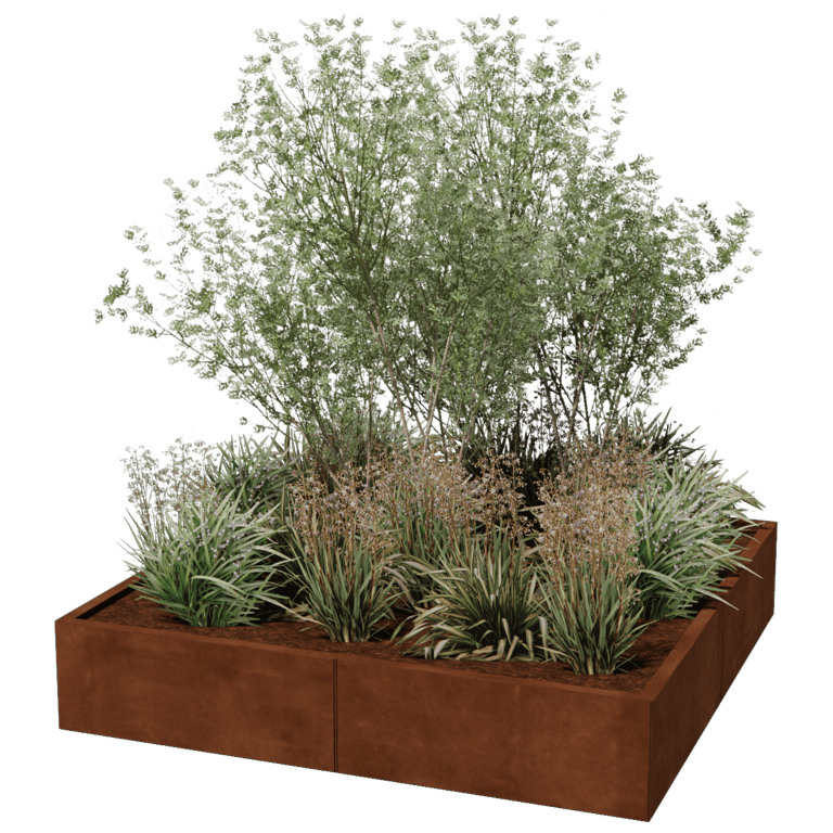 Corten steel planter Miami xxl 160 x 160 cm