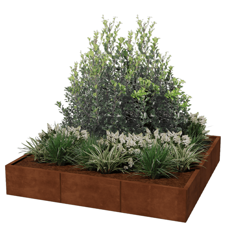 Corten steel planter Miami xxl 180 x 180 cm