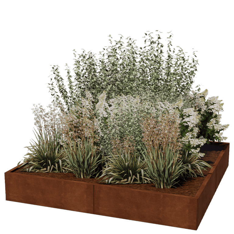 Corten steel planter Miami xxl 200 x 200 cm