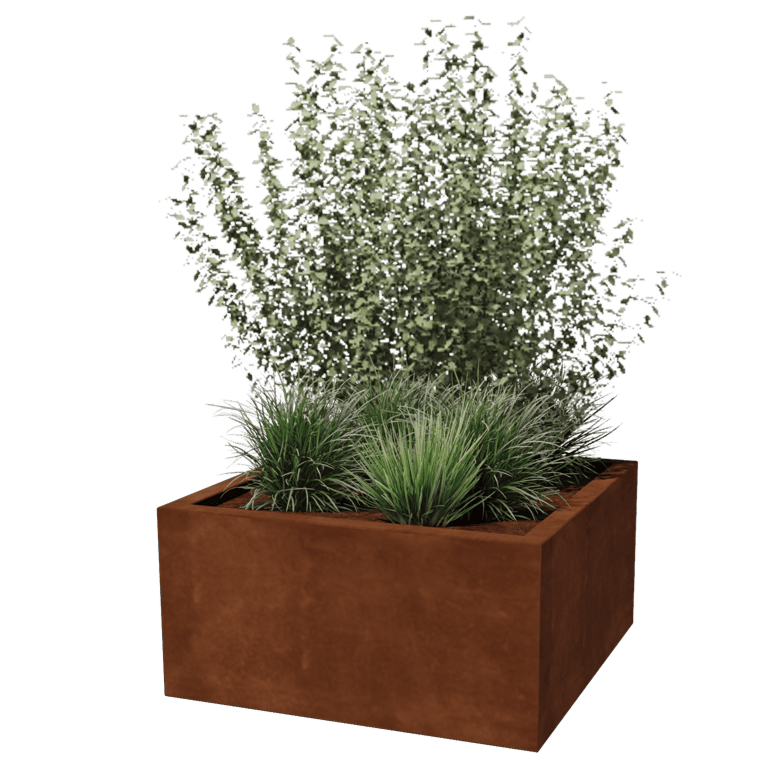 Corten steel welded planters Montana 80 x 80 x 40 cm