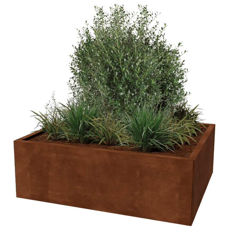 Corten steel planter Texas 100 x 120 cm