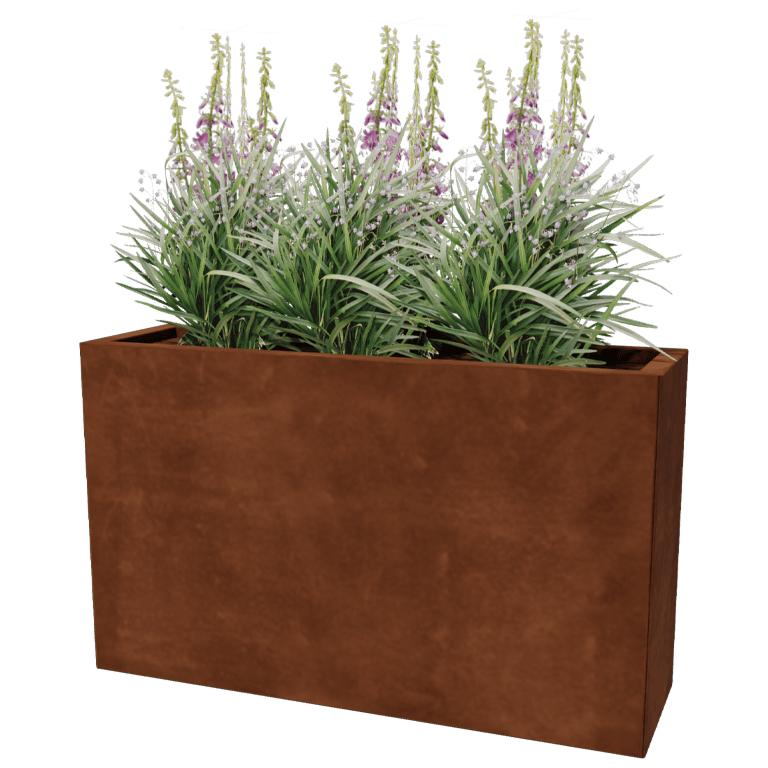 Corten steel planter Texas 30 x 100 cm