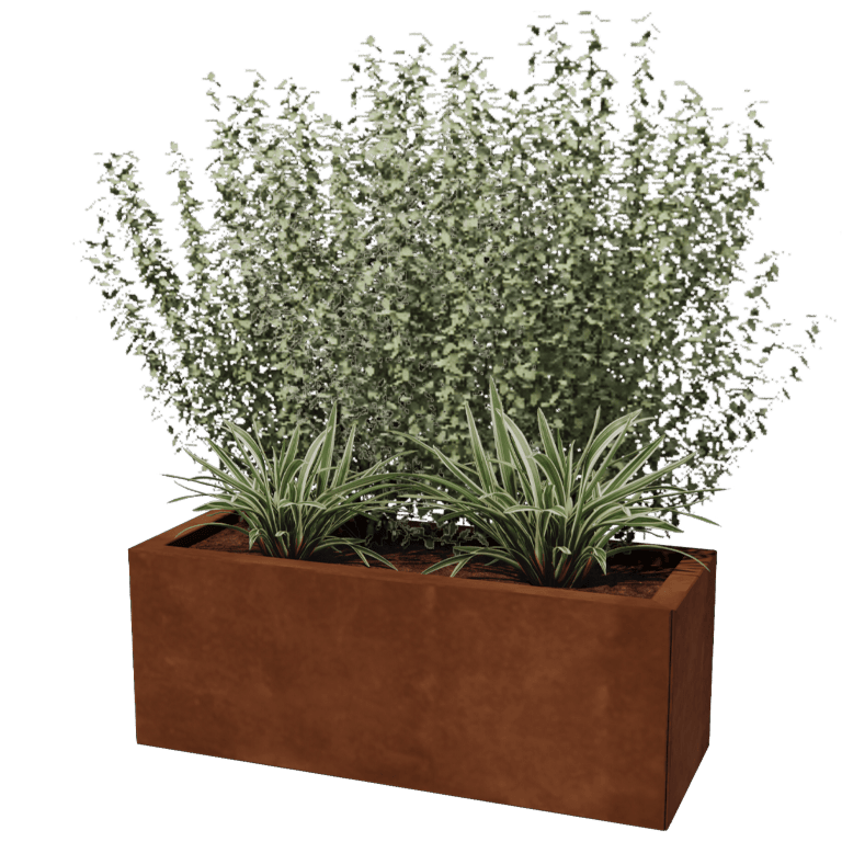 Corten steel planter Texas 30 x 80 cm