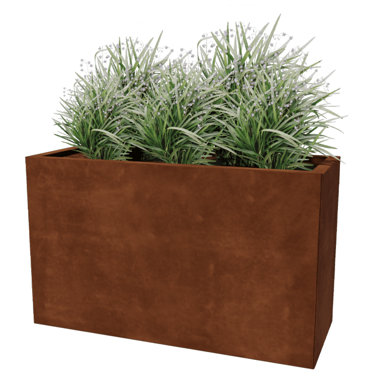Corten steel planter Texas 40 x 100 cm