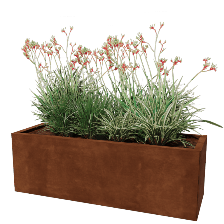 Corten steel planter Texas 40 x 120 cm