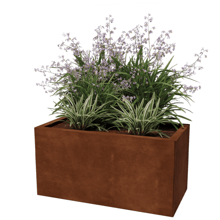 Corten steel planter Texas 40 x 80 cm