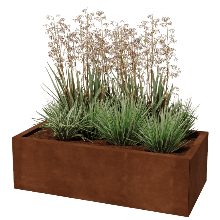 Corten steel planter Texas 50 x 100 cm