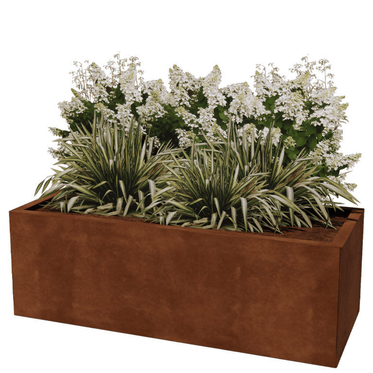Corten steel planter Texas 50 x 120 cm