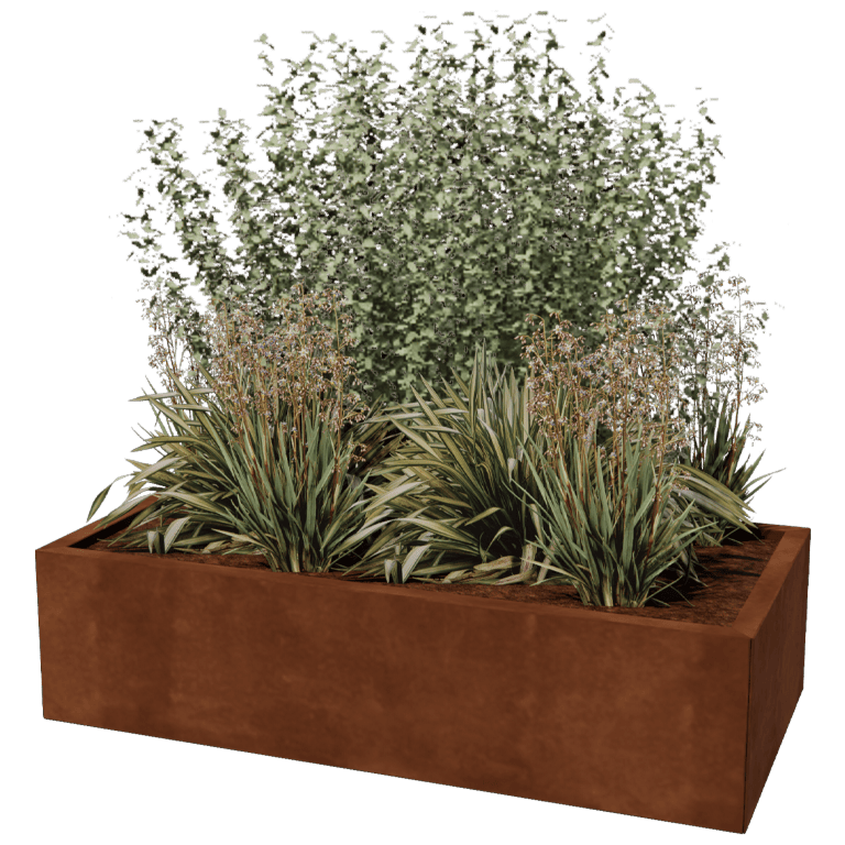 Corten steel planter Texas 60 x 120 cm