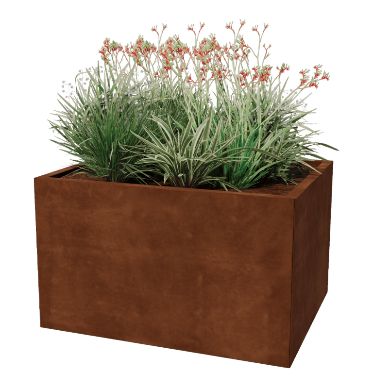 Corten steel planter Texas 80 x 100 cm