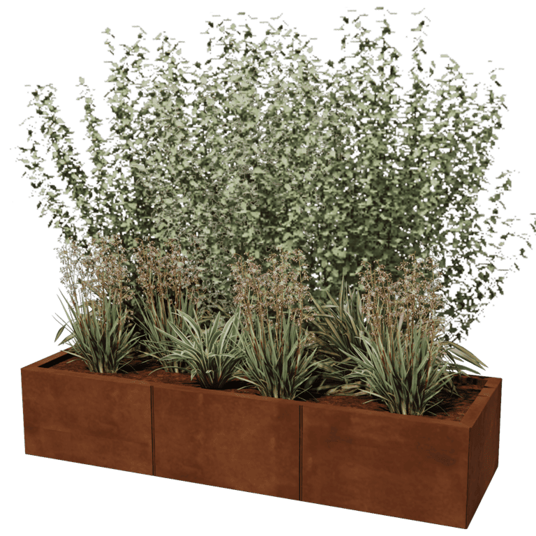 Corten steel planter Texas xxl 150 x 50 cm