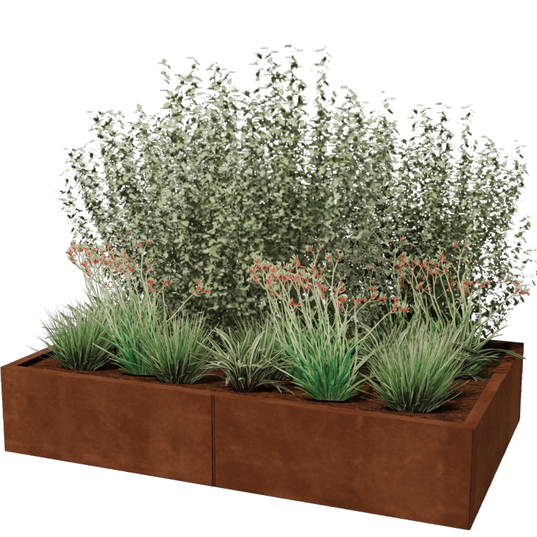 Corten steel planter Texas xxl 160 x 100 cm
