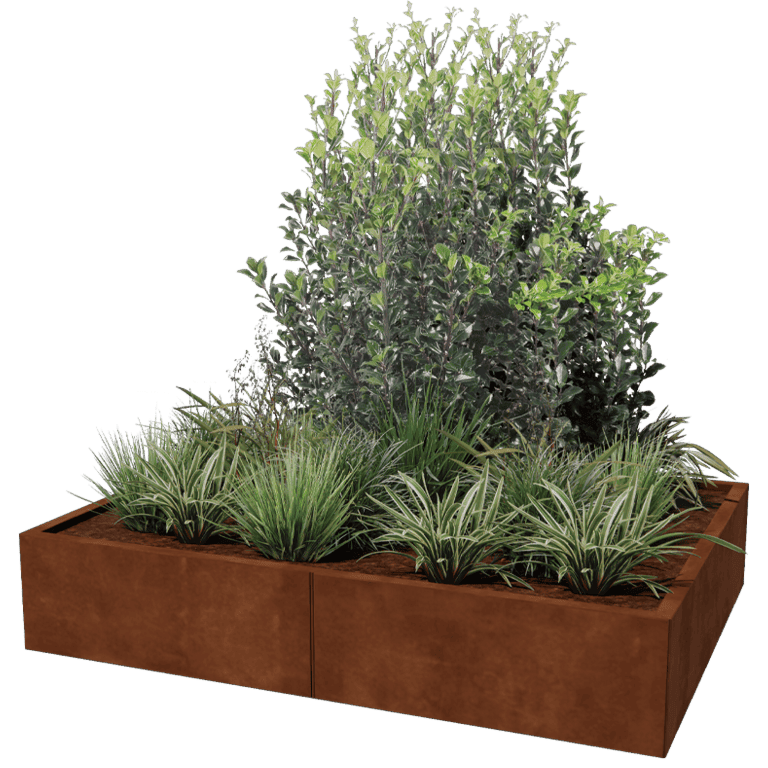 Corten steel planter Texas xxl 160 x 120 cm