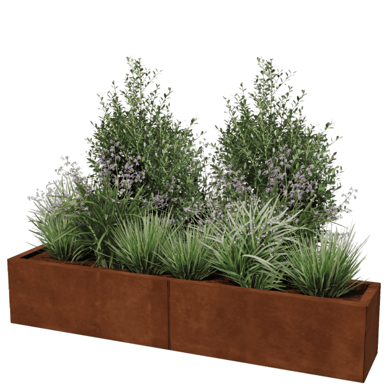 Corten steel planter Texas xxl 160 x 30 cm