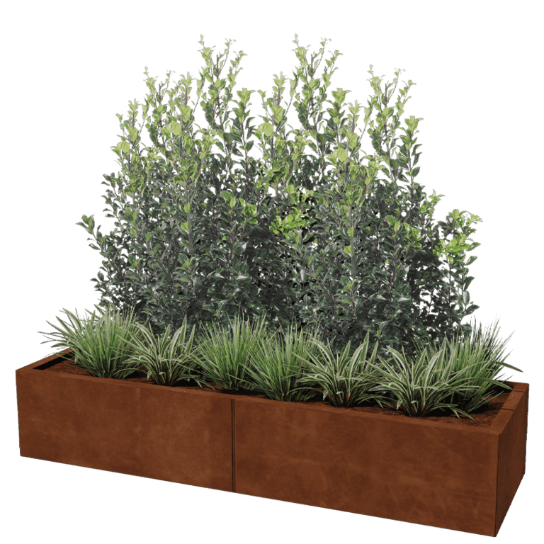 Corten steel planter Texas xxl 160 x 50 cm