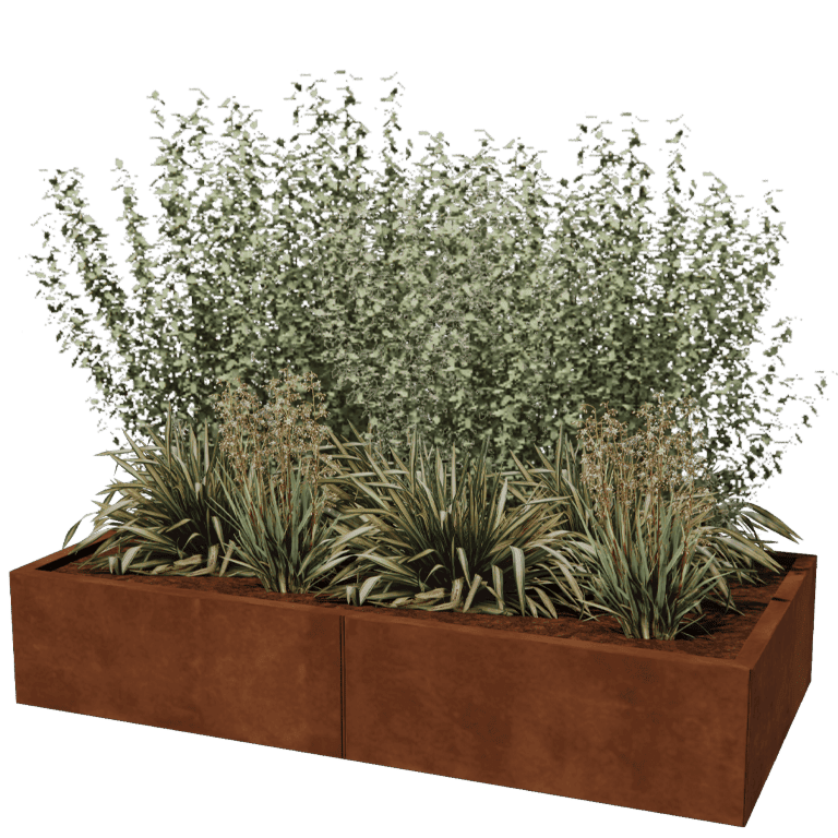 Corten steel planter Texas xxl 160 x 80 cm