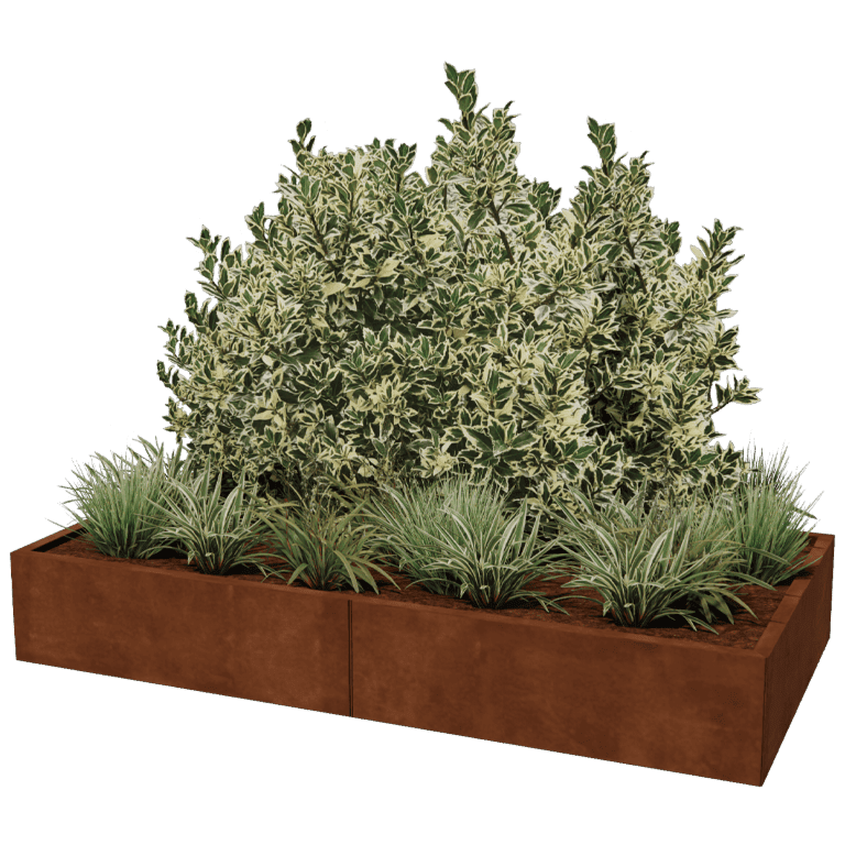 Corten steel planter Texas xxl 200 x 100 cm