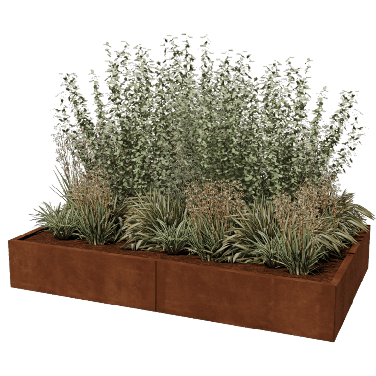 Corten steel planter Texas xxl 200 x 120 cm