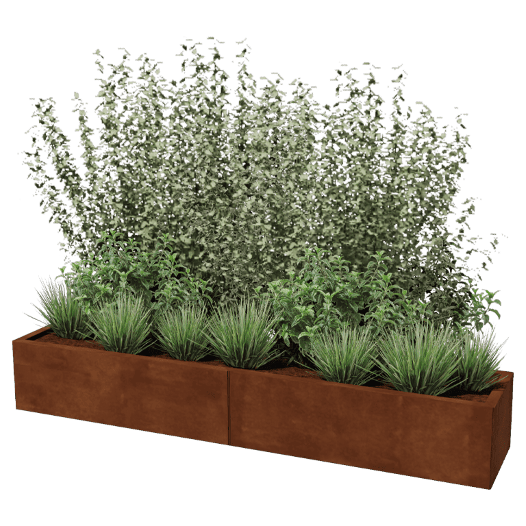 Corten steel planter Texas xxl 200 x 40 cm