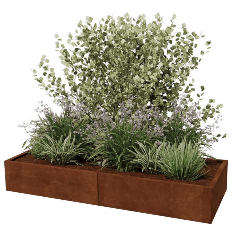 Corten steel planter Texas xxl 200 x 80 cm